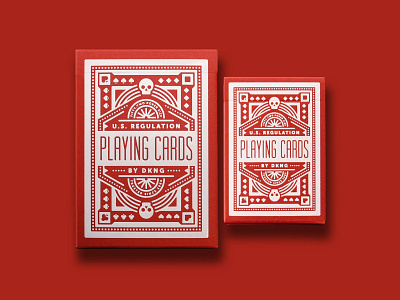 DKNG ‘Training Wheels’ Playing Cards bicycle bike dan kuhlken deck design dkng geometric illustration nathan goldman playing card playing cards red red wheel skull training wheels