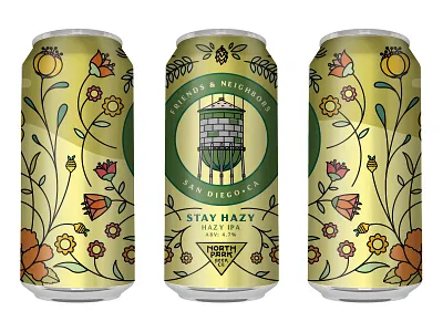 North Park Beer Co Can bee beer branding illustration illustrator line art logo simple vector