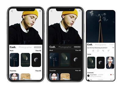 A Photographer’s Profile adobexd darkmode features lightmode photography profile subscribe tools ui uidesign vibrant