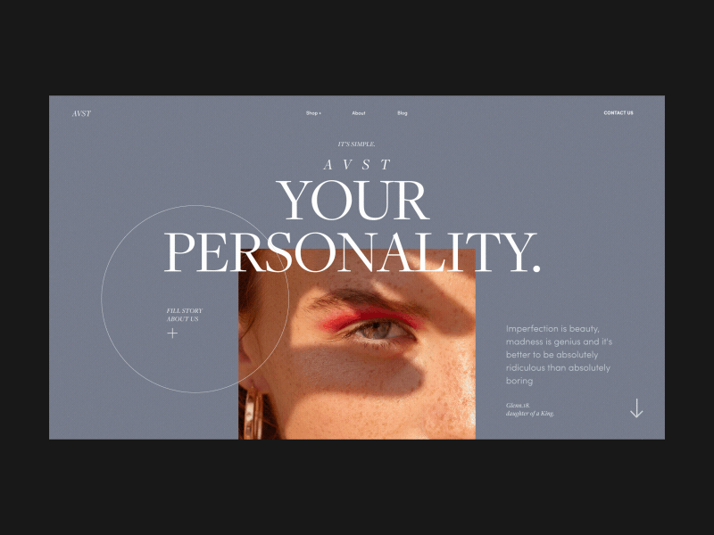 AVST Homepage Animation anim animation concept design e commerce fashion grid homepage interaction interface motion photo promo shop store typography ui ux web website