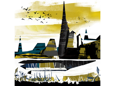 Landscape 3 abstract design digital art drawing graphic design holiday illustration minimal mood painting
