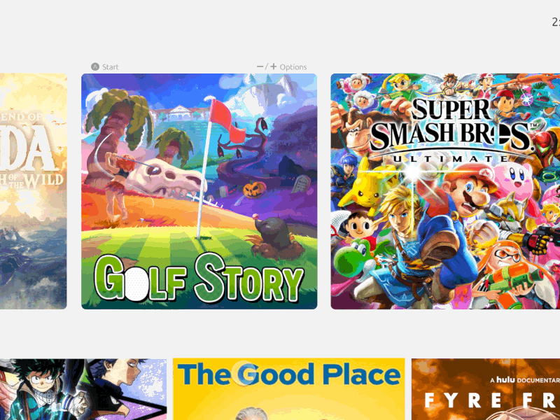 Switch UI Mockup - Media Selection adobe xd mockup nintendo nintendo switch sketch switch ui ui design ui ux design user experience user interface ux ui