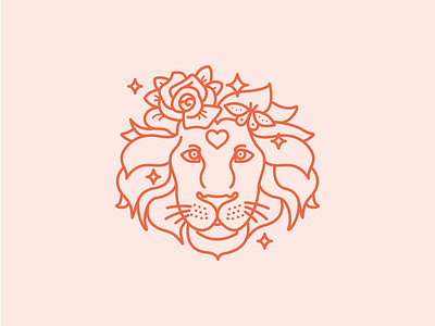 Cotton Flower Lion branding clothing illlustration linework lion magic mark rose spiritual yoga