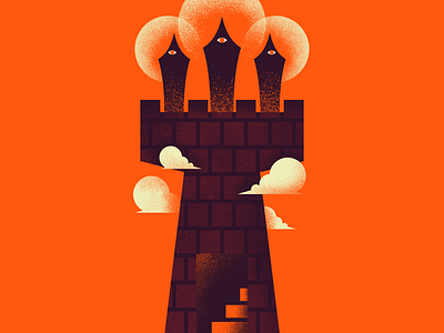 The Tower colors design dibbble flat graphic illustration vector