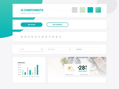 App Ui Components buttons color grafic icons input pro shot ui widget