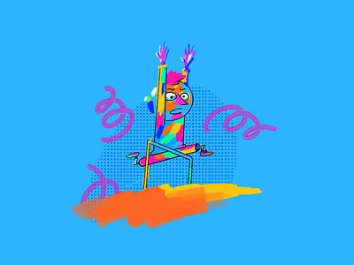 Obstacle course getting there hand drawing hands in air hurdle illustration obstacle obstacle race