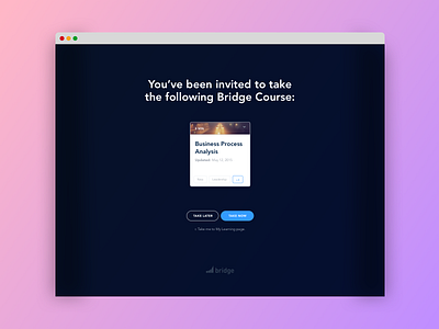 Course Invite bridge invite learning management system ux