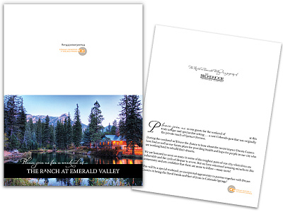 Major Donor Invitation Card broadmoor card charity colorado colorado springs donor donors forest invitation invitation card invite design mountains nonprofit outdoors ranch the broadmoor