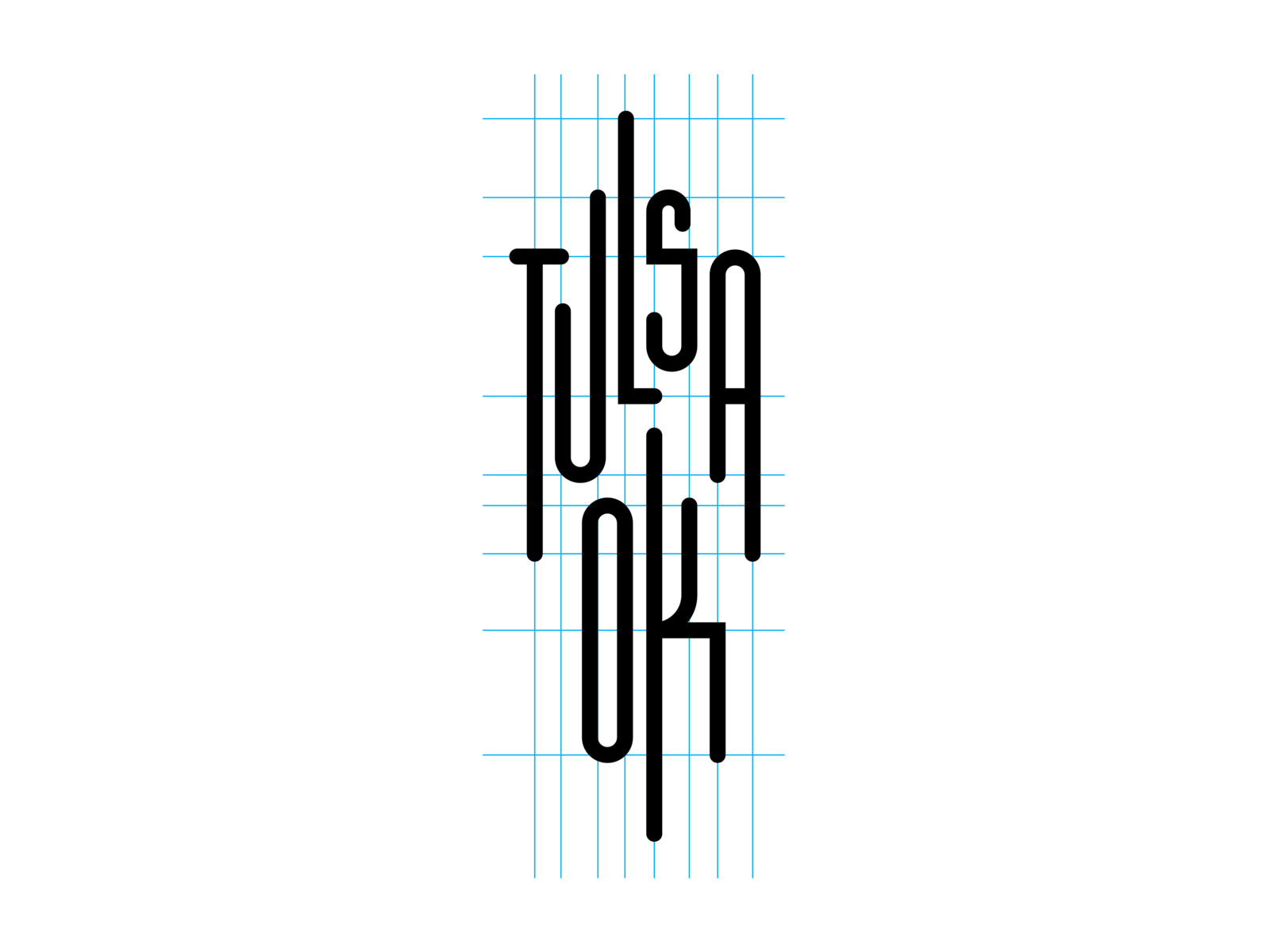 Example of Tulsa Oklahoma logotype grid