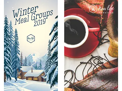 Meal Groups Booklet / Winter book booklet cabin candle candle light church coffee coffee mug colorado colorado springs community homey hygge mountains mug nonprofit snow snow day warmth winter