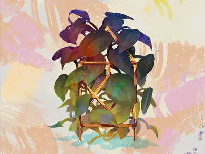 plant portrait 2d art botanical decoration digital 2d foliage graphic art green illustration plants terrarium