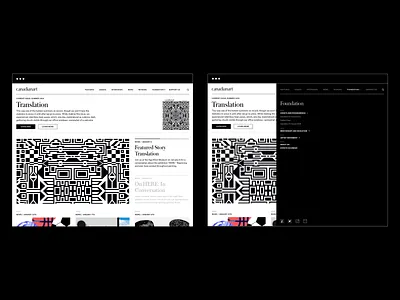 Canadian Art Website Menu Design art austin black white canada clean desktop flat magazine menu minimal nav nav bar ui