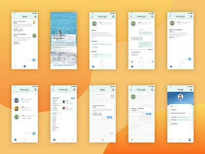 Meetbright mockup ios mobile app design mockup ui