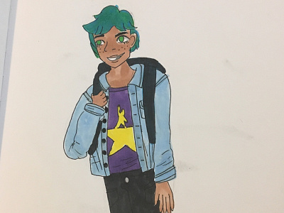 New Character art blue drawing hamilton marker