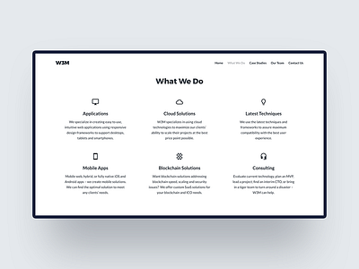 What We Do agency app application concept corporate design digital interface landing page portfolio promo software startup team technology ui ux web white space