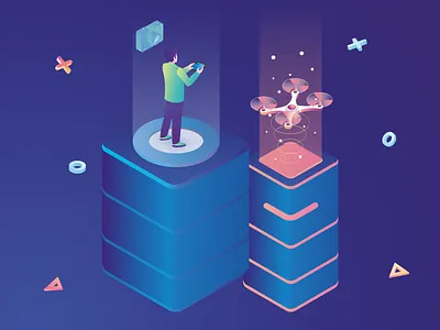 Illustration IoT adobe art branding design flat icon identity illustration illustrator iot isometric julien logo minimal oxio project sketch vector web website