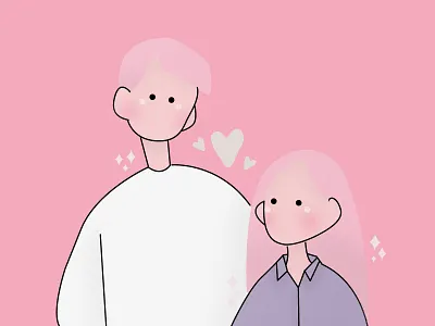 Happy Valentine's Day boyfriend couple cute girlfriend happy happy valentines day heart husband illustration love minimal partner pastel pink romance romantic sweet valentine valentines wife