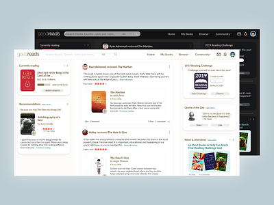 Goodreads Heuristic Redesign dark mode goodreads heuristic design light mode prototyping ui design ui ux ui ux design user interface user interface design ux design