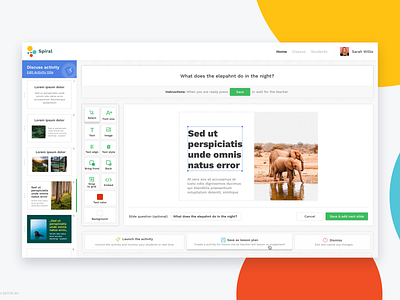 Spiral.ac - Discuss canvas editor class assignment collaboration e learning education pptx presentation presentation design ui ux web