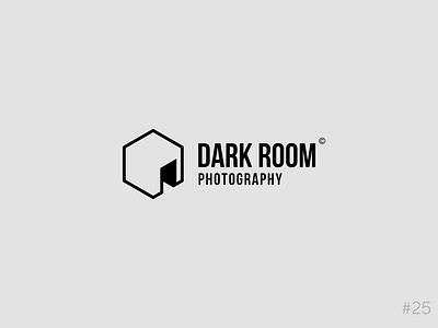 25/50 Daily Logo Challenge | Photographer Logo - Dark Room black and white box brand branding cubes dailylogochallange design door doorway geometric geometric design hexagon icon isometric isometric design line art logo room