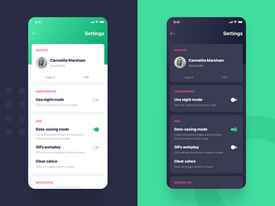 #Exploration - Setting App app dailyui design exploration mobile app profile settings sketch social app ui ui ux ux