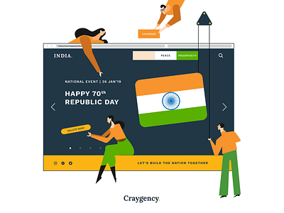 Happy Republic Day! art character design design agency design art dribbble idea illustration india republic day ui design vector website