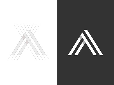 A Letter Mark arrow construction geometric geometry grid grids guides icon letter a letter form letter mark letterform lettermark mark minimal minimalist modern symbol triangle typography