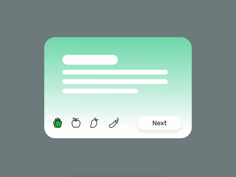 🍎 Onboarding Interactions bullets colors fruits gradient interactions onboarding ux animation ux ui vegetables