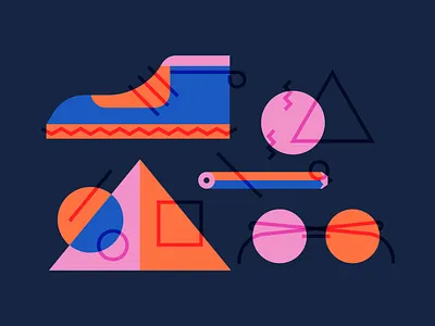 shape studies blend exploring geometric icon illustration shape style