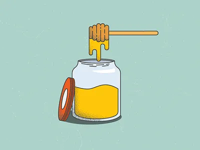 Oh honey! honey illustration jar vector