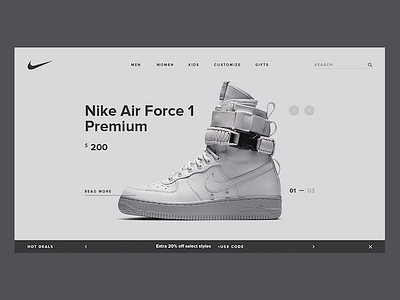 Nike Air Force Banner banner clean concept concept design design ecommerce grid interface nike nike air nike air force simple sneakers sport ui ui ux ux web