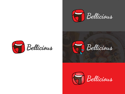 Bellicious - Online Food Delivery - Logo Design Concept brand food logo illustration logo logo design logo mark red restaurant logo