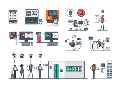 Human Recogintion Systems animation branding character design icon illustration vector