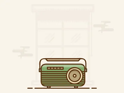 Vintage Radio Illustration art branding design graphic design illustration line art music radio retro retro design vector vintage
