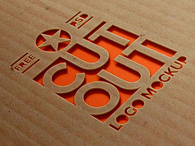 Cutout Logo Mockup Free PSD cardboard logo mock up logo mockup paper logo