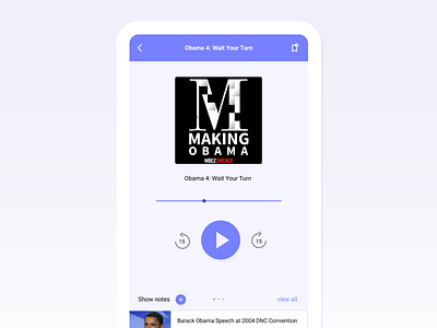 Show Notes App Player app dailyui mobile player podcast