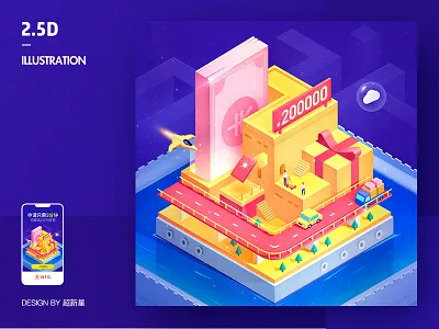 2.5d illustration design illustration