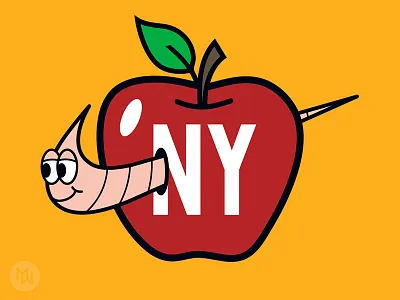 NIKE NEW YORK apple big apple new york nike nyc soho swoosh t shirt worm