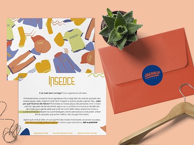 Insence Thank You Postcard art direction branding clothing fashion fun illustration social urban visual identity