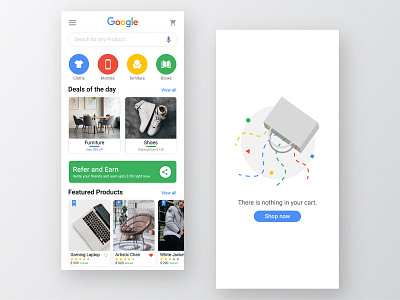 Google eCommerce Imagination 404 page amazon cart ecommerce empty cart empty page error flipcart furniture gamification google imagination ios iphonex product shoes trending uidesign uxd uxdesign