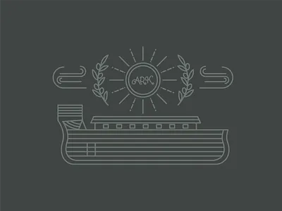 Ark ark bible mono line noah