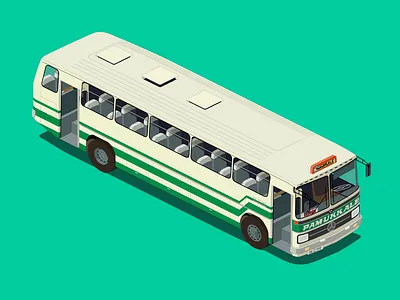 pamukkale coach 1980s bus coach isometric pamukkale