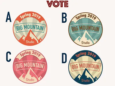 Spring 2019 bigmountainstudio design logo retro vintage
