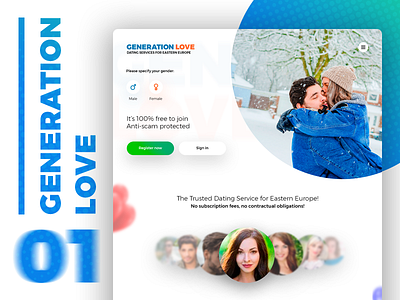 Generation Love - Dating Services for Eastern Europe blur colorful dating dating website design uiux web web design