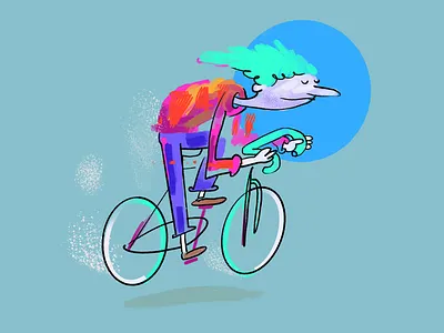 Cycling at ease cycling drawing dreaming ease hand drawn handle bars illustration road bike