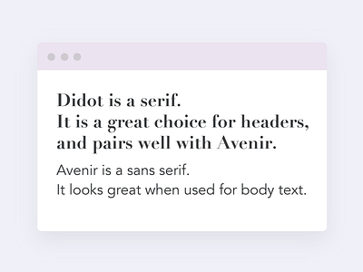 Font Pairing Dialogue Box avenir design dialogue box didot fonts sans serif serif font serifs