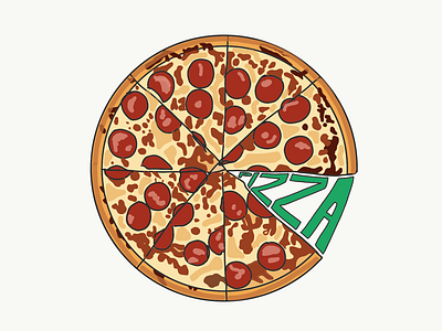 Pizza Time american eat food foodie illustration italian pizza slices