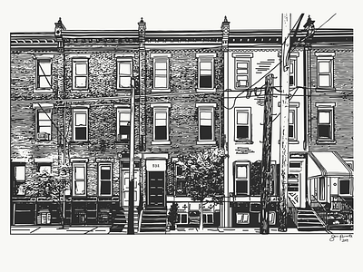 Custom Philly Rowhouses custom custom house drawing home house illustration philadelphia philly row house rowhouse