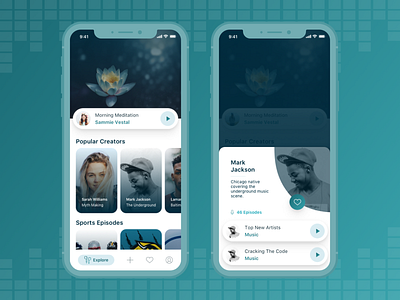 Micro Podcast App audio audio app iphone x micropodcasting mobile app mobile app design music podcast