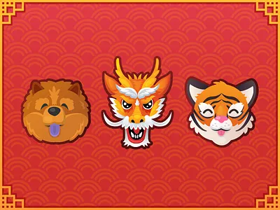 Chinese New Year 2019 chao chao dog chinese dragon new year tiger vector